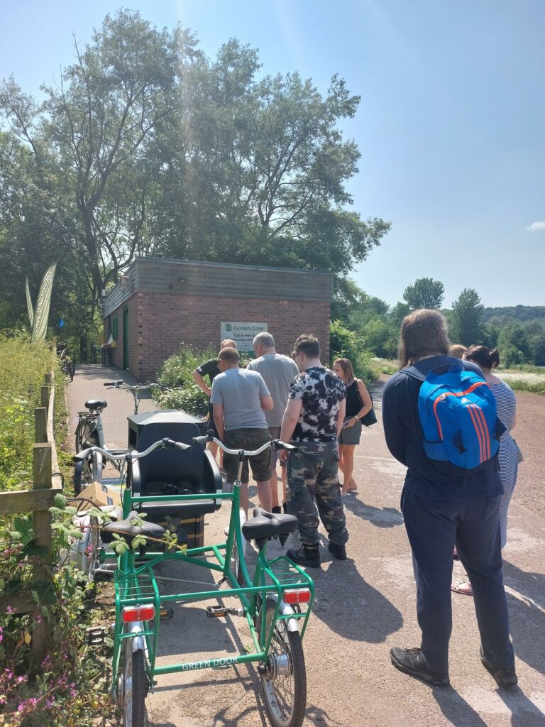 Green Door facilities at Westport Lake with Wellbeing College staff and students during Wellbeing in tandem workshop