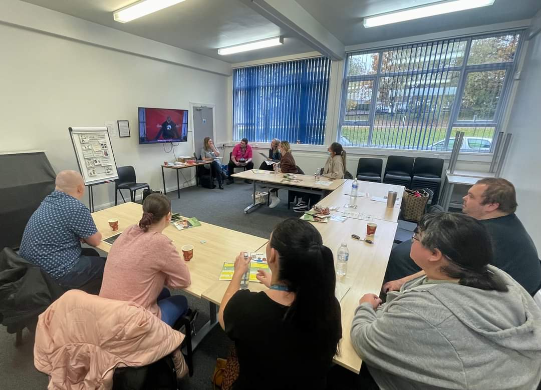 Wellbeing college students sitting